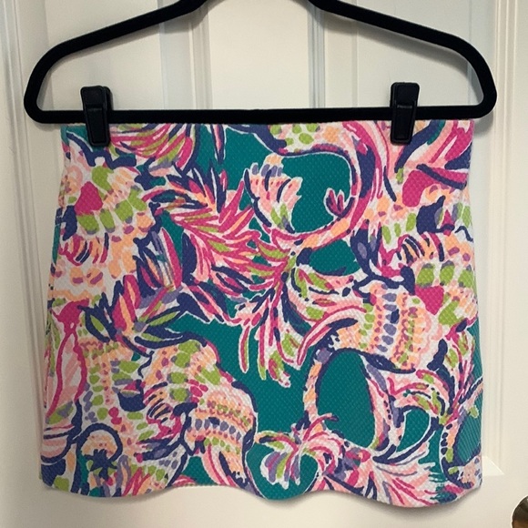 Lilly Pulitzer Neon Floral Pattern Pull on Skirt - Picture 1 of 6